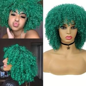 Synthetic human hair blend wig